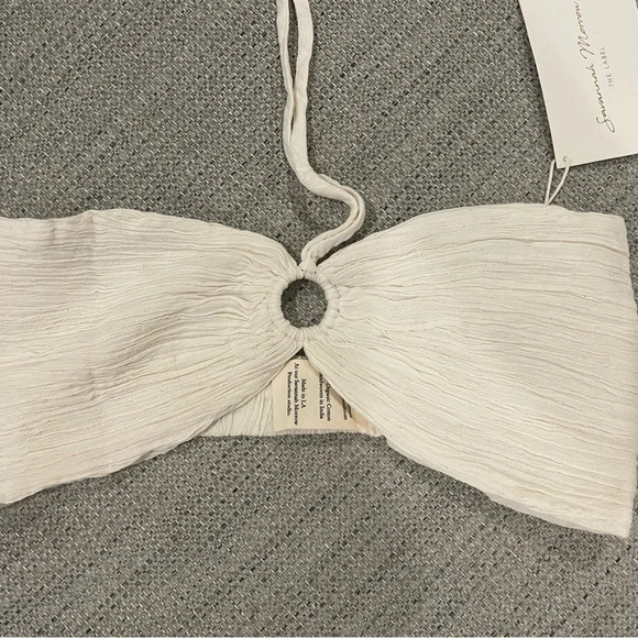 Savannah Morrow Summer Top in Cream Bandeau Crop Top NWT Small - Picture 9 of 13